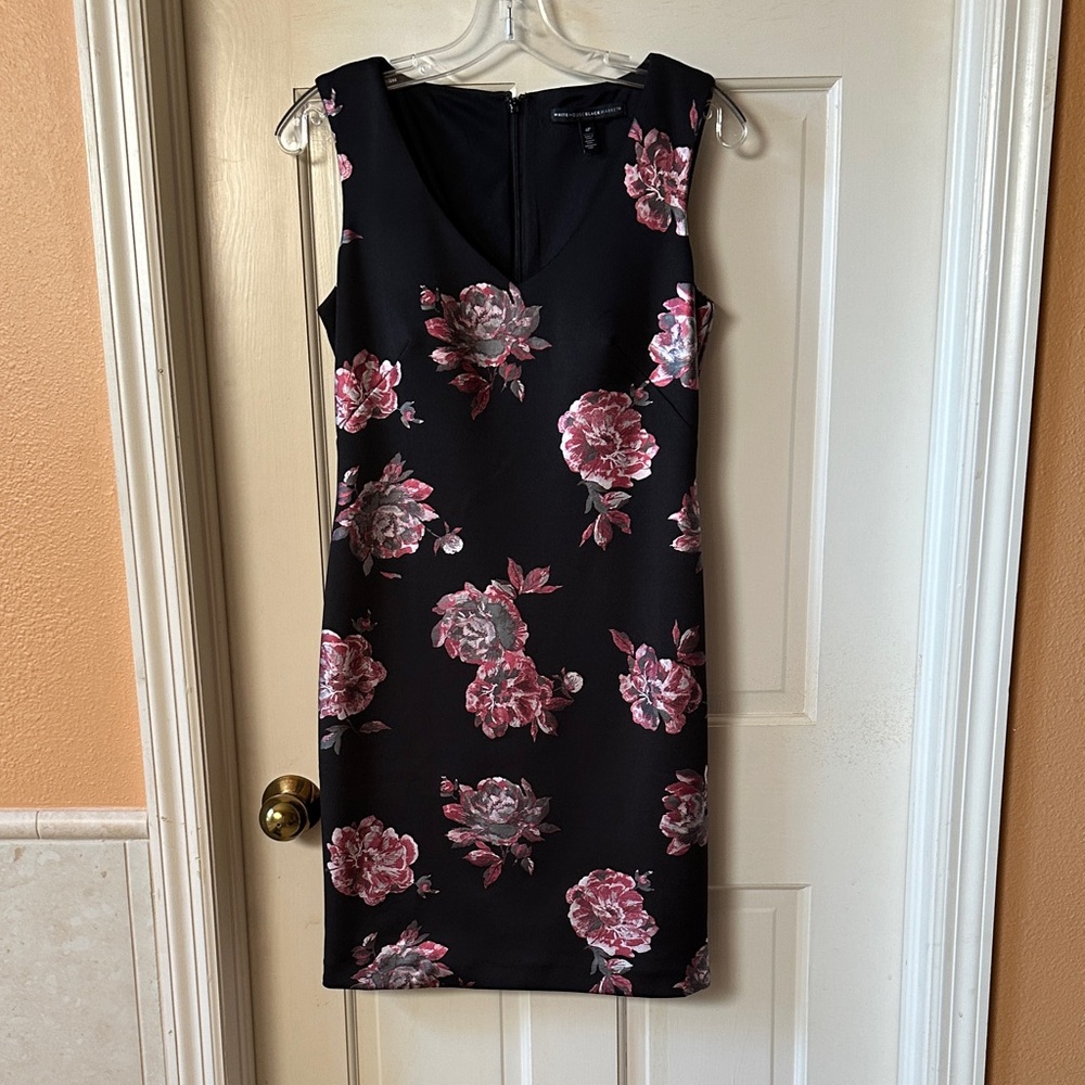 Floral Sleeveless Black Dress